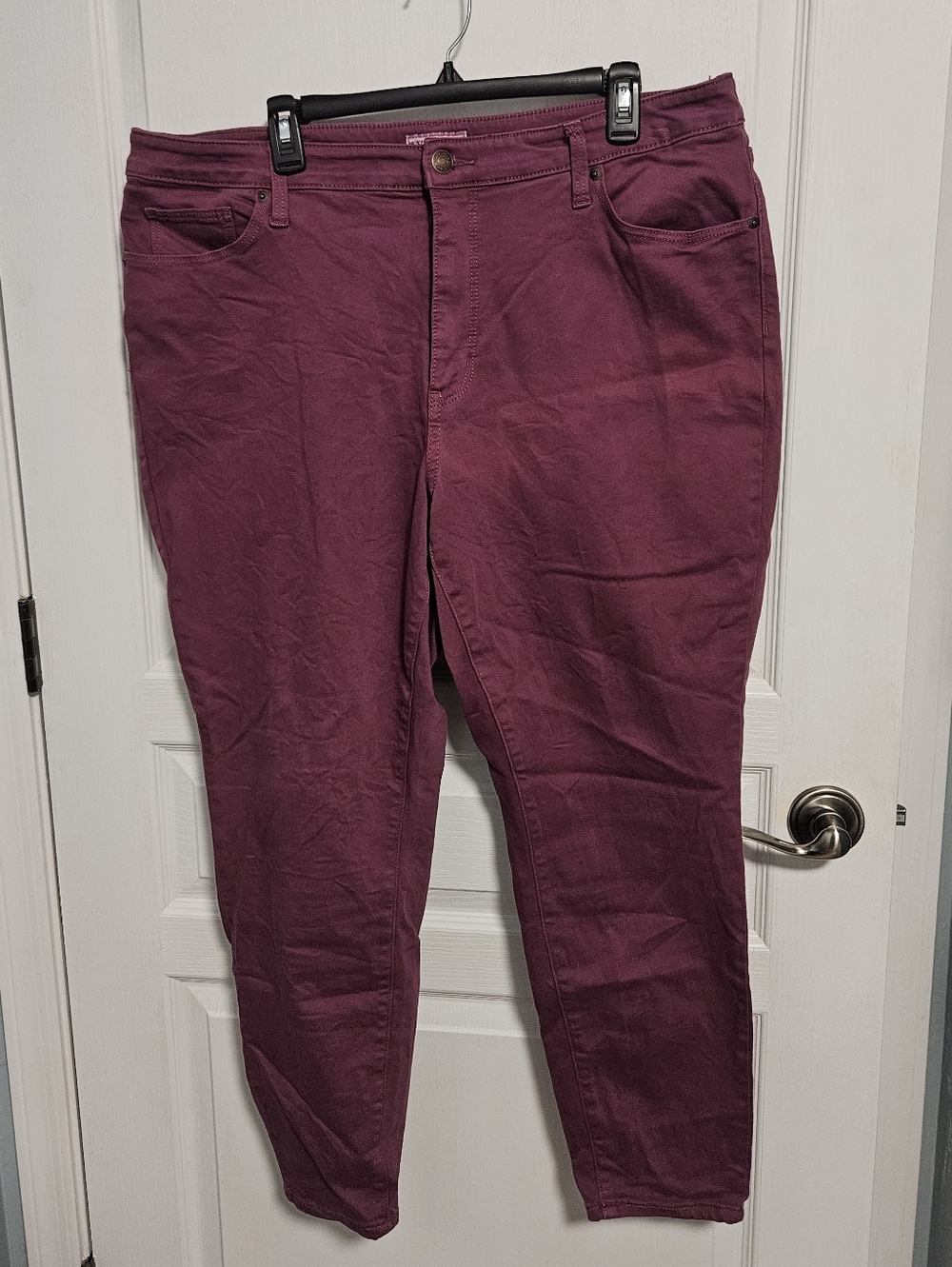 Ava & Viv Raspberry Denim Jeans Stretch  High Waist Cropped Womens Plus 18W